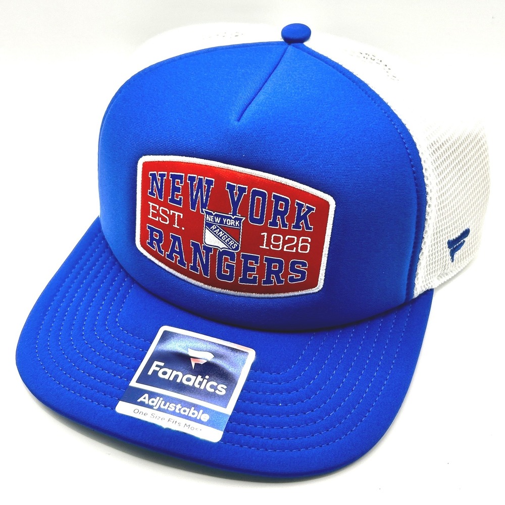 New York Rangers Fanatics Hat Men OS Blue Mesh Back Snapback NHL Hockey Fan
